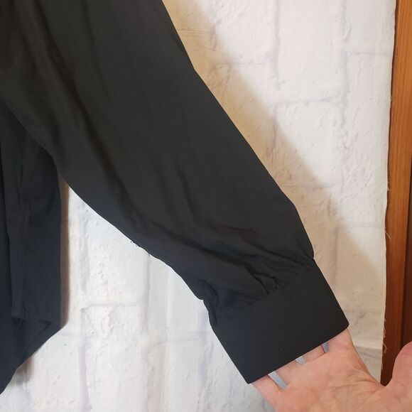 CAMIXA BY CELINA DI PISA Bamboo Blend Button Down Blouse Black Medium - Picture 2 of 7